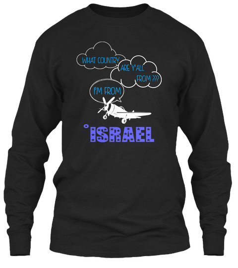Country  Israel Black T-Shirt Front