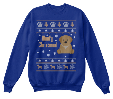 Woofy Christmas! Deep Royal  T-Shirt Front