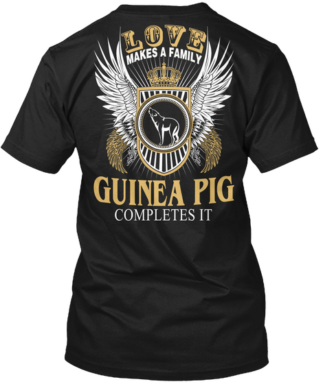 Guinea Pig Black Camiseta Back
