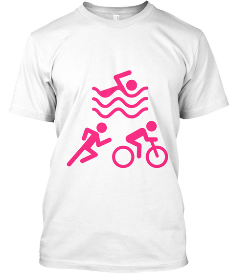 Triathlon   Swim Bike Run T Shirt White T-Shirt Front