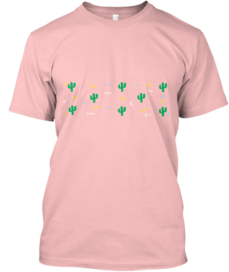 Cactus Buds Pale Pink T-Shirt Front