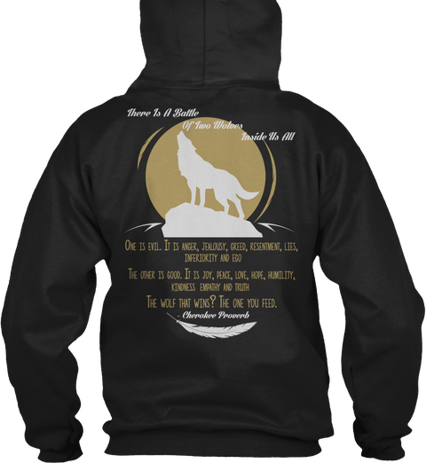 There Is A Battle Of Few Wolves Inside The Hills Black Camiseta Back