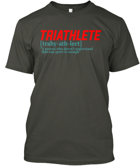 Triathlete Smoke Gray áo T-Shirt Front