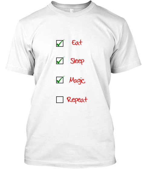 Magicians Checklist White áo T-Shirt Front