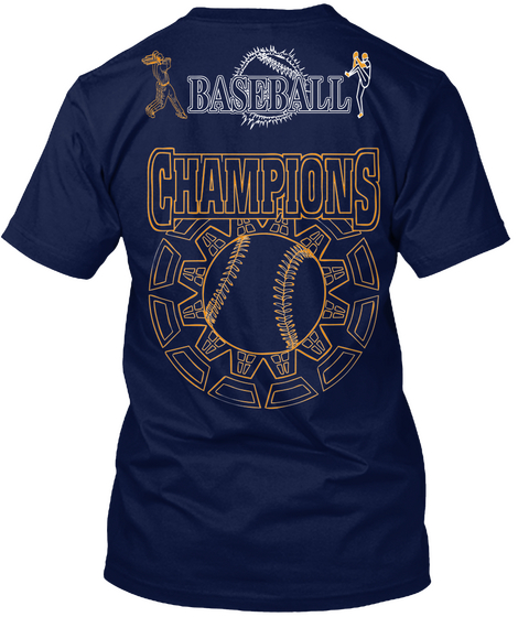Baseball Champions Navy T-Shirt Back