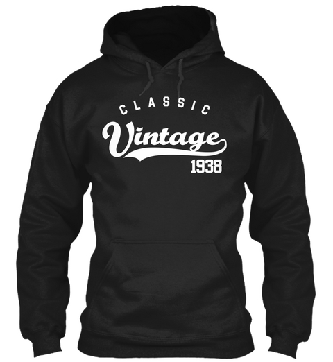 Classic Vintage 1938 Black T-Shirt Front