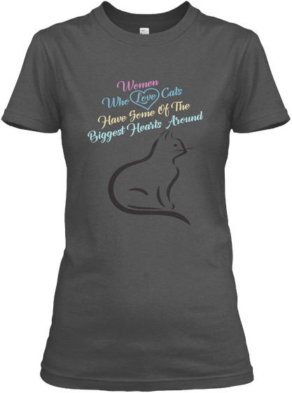 High Quality Cat Lover Inspired T Shirts Charcoal T-Shirt Front