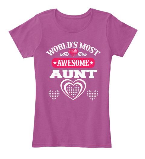World's Most Awesome Aunt Heathered Pink Raspberry Maglietta Front