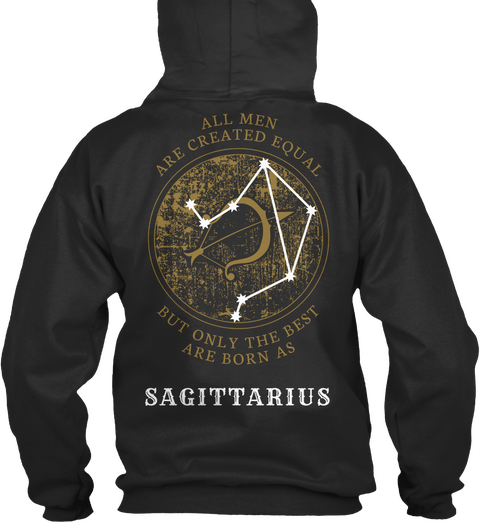 Sagittarius Limited Edition Hoodies Jet Black T-Shirt Back