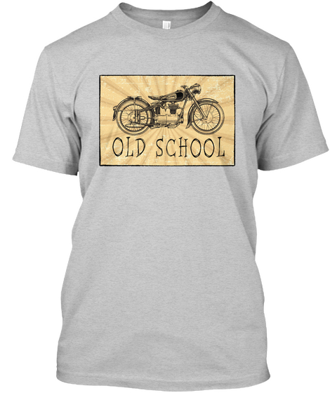 Old School Motorcycle Shirt Light Steel Camiseta Front