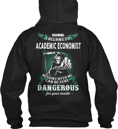 Academic Economist Black T-Shirt Back