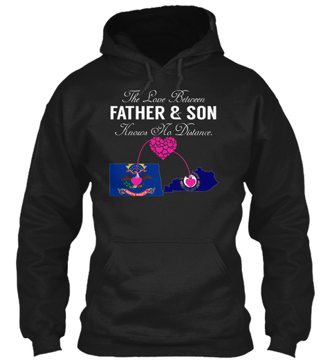 Father Son   North Dakota Kentucky Black T-Shirt Front