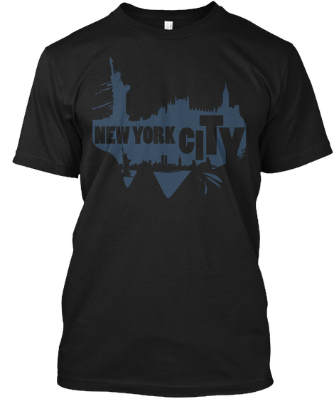 New York City Vector Black T-Shirt Front