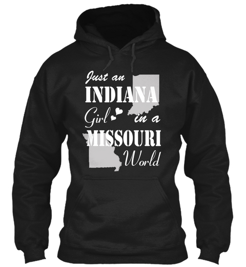 Indiana Girl In A Missouri Black T-Shirt Front