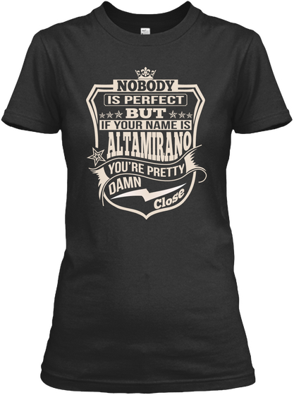 Nobody Perfect Altamirano Thing Shirts Black Maglietta Front