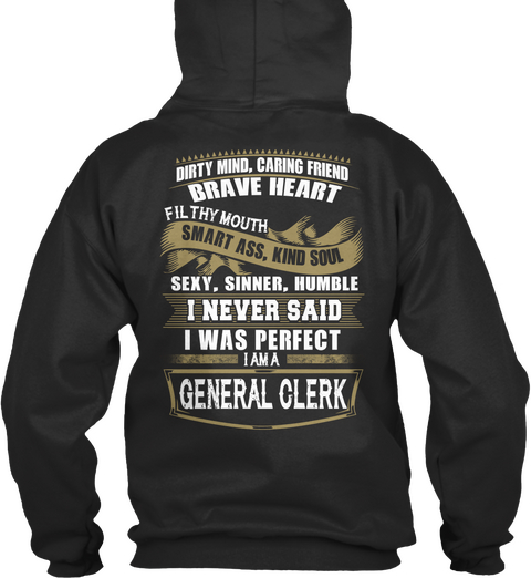 General Clerk Jet Black T-Shirt Back