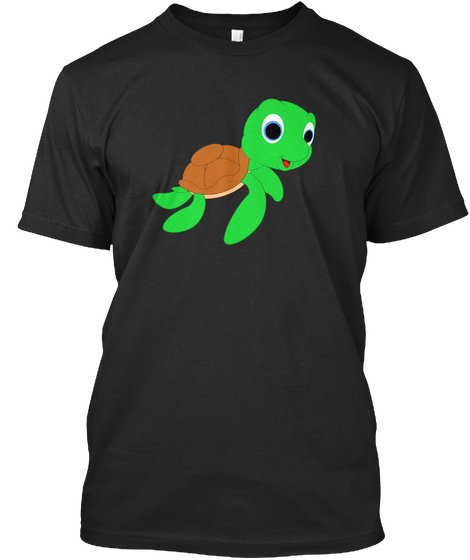 Help Save Turtles Black T-Shirt Front