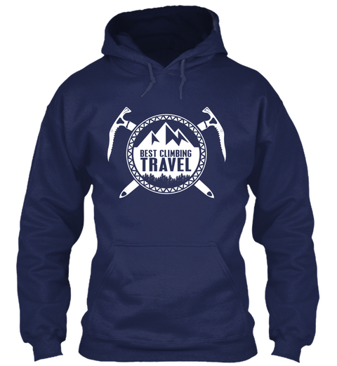 Best Climbing Travel Navy áo T-Shirt Front