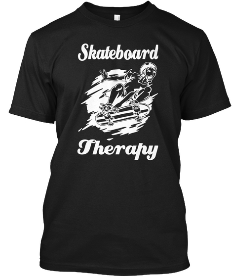 Skateboard Therapy Black áo T-Shirt Front