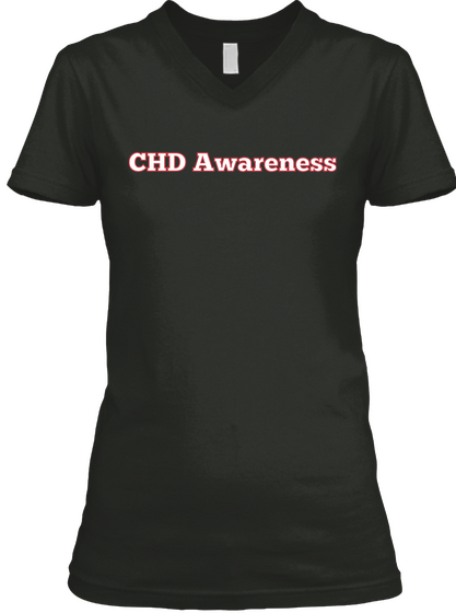 Chd Awareness Black T-Shirt Front