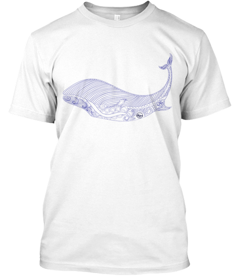  "Blue Whale" Ocean Sealife White áo T-Shirt Front