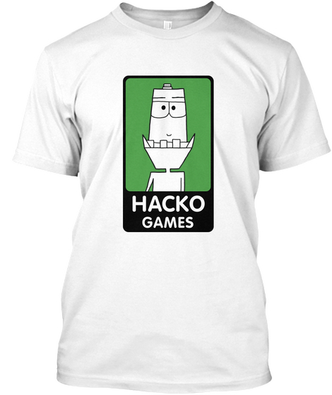 Hacko Games Logo T Shirt White Camiseta Front