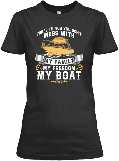 Boat Women Shirt  Black Camiseta Front