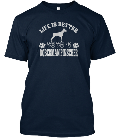 Life Is Better New Navy T-Shirt Front