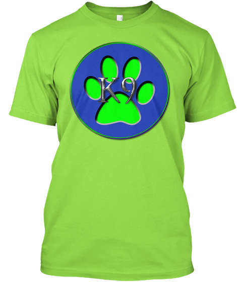 K9 Cancer Fighter Paw Print Lime T-Shirt Front