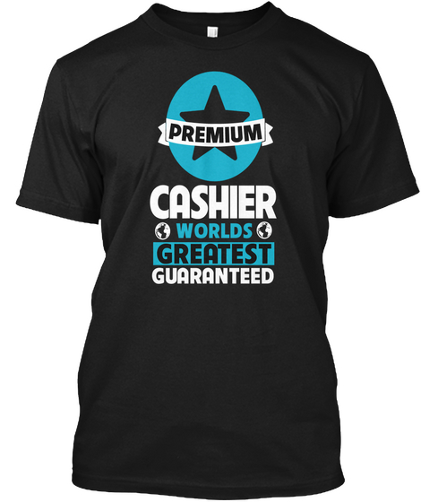 Premium Cashier Black T-Shirt Front
