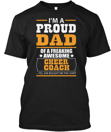 Cheer Coach Dad Black Camiseta Front