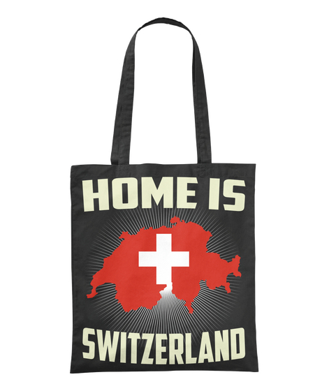 Home Is Switzerland Black Camiseta Front