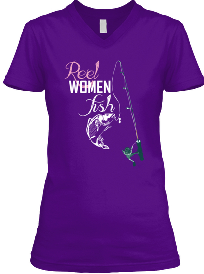 Reel Women Fish! Team Purple  Camiseta Front