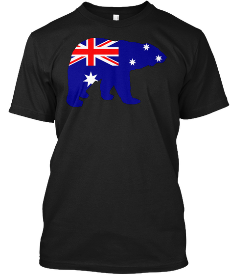 Australian Flag   Polar Bear Black áo T-Shirt Front