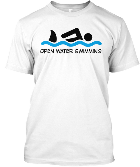 Open Water Swimming White T-Shirt Front