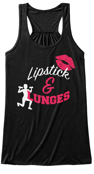 Lipstick & Lunges Black T-Shirt Front