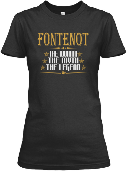 Fortenot The Woman The Myth The Legend Black T-Shirt Front