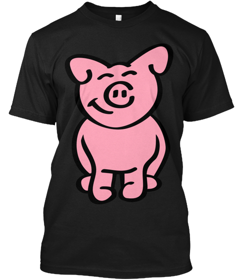 Dancing Pig Tshirt Black T-Shirt Front