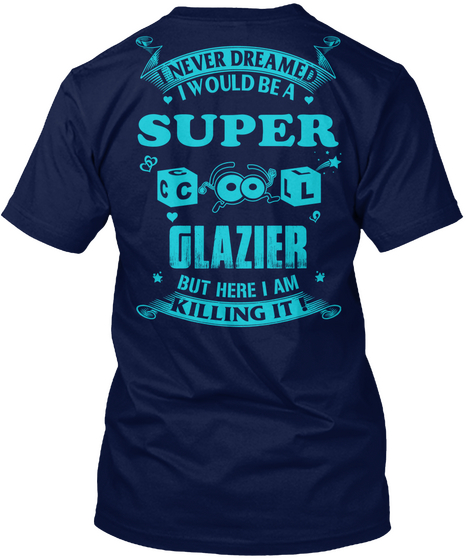 Super Cool Glazier Navy Kaos Back