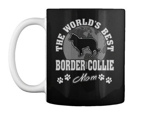 The World's Best Border Collie Mom Black Camiseta Front