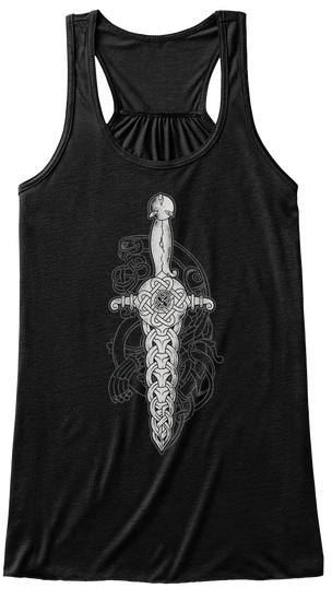 Celtic Dagger  Black T-Shirt Front