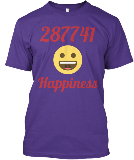 287741 Happiness Purple T-Shirt Front