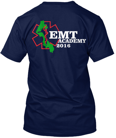  Emt Academy 2016 Navy T-Shirt Back