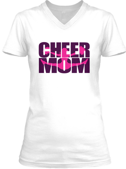 Cheer Mom White Kaos Front