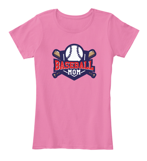 Baseball Mom True Pink Maglietta Front