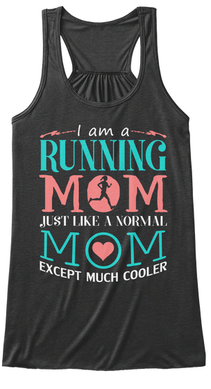 Running Mom Dark Grey Heather T-Shirt Front