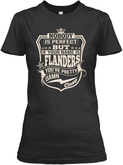 Nobody Perfect Flanders Thing Shirts Black T-Shirt Front