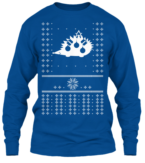 Happy Hedgehog Holidays Christmas Tee Royal T-Shirt Front