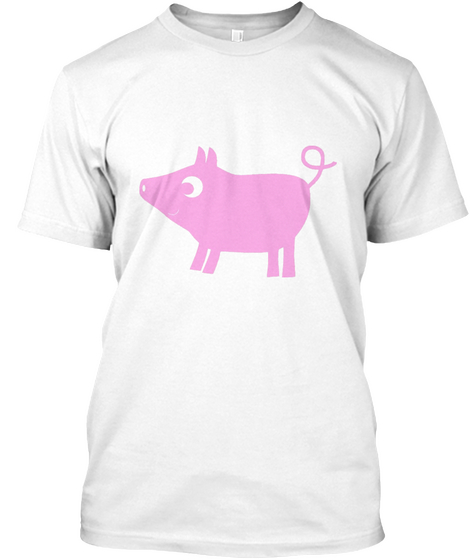 Pig White T-Shirt Front