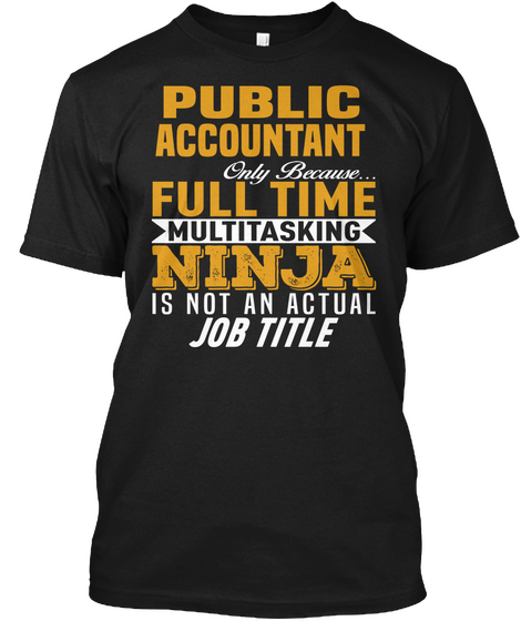 Public Accountant Black Maglietta Front